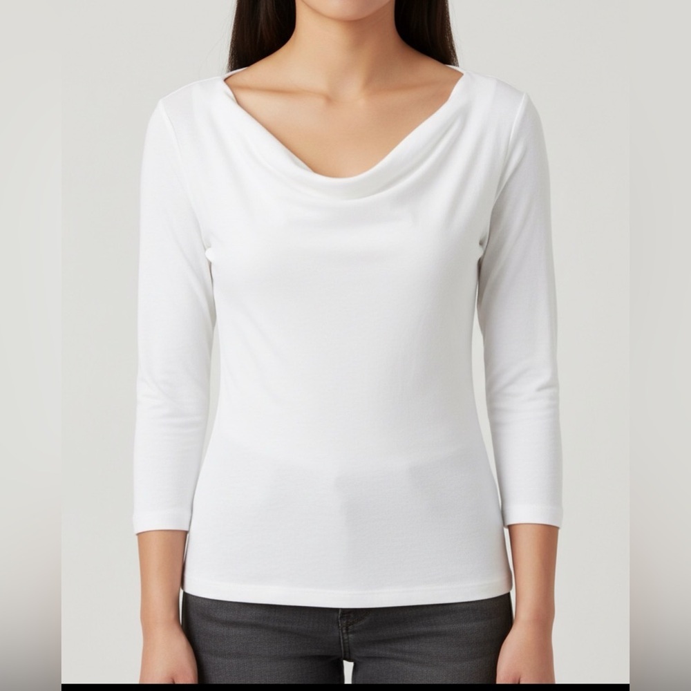 Magaschoni long sleeve top. Featuring, sexy neckline.